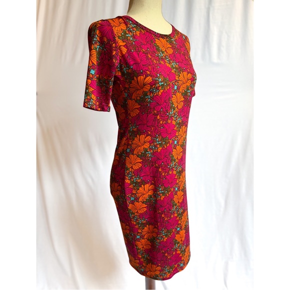 LuLaRoe XS Pink and Orange Floral Pattern Dress - Picture 2 of 6